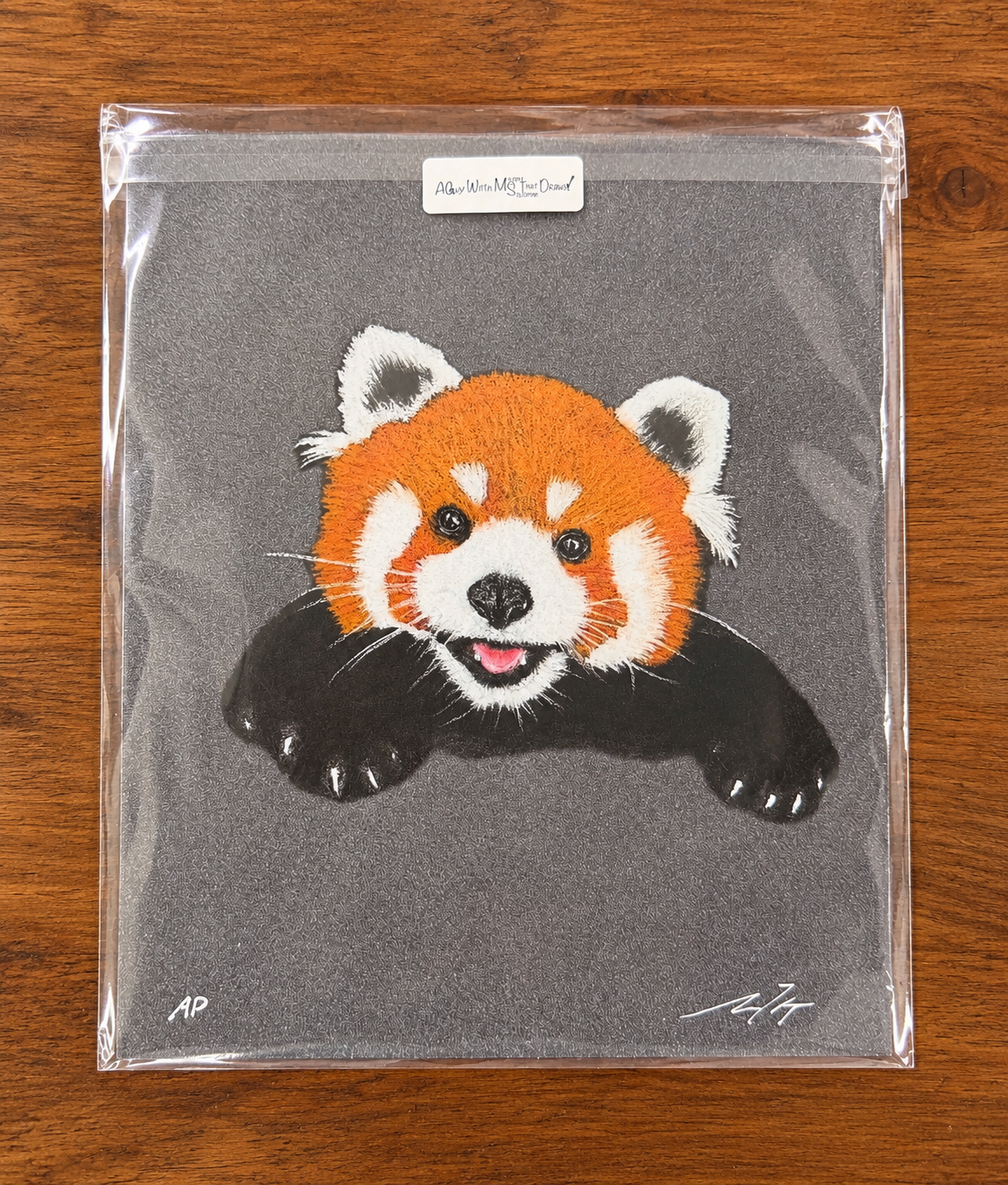 Red panda hand drawn in pastel pencil, 8x10 signed artist proof fine art print