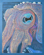 Squid Eye - Giclee Print Hand Drawn Pastel Art 10x12 Signed and Numbered