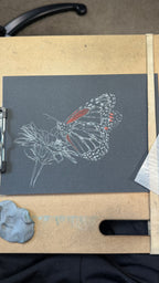Monarch Butterfly • Hand Drawn Pastel Pencil Illustration • Glass Ornament • 3.5"