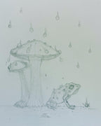 Frog with Mushroom, Digitally Colored - 8x10 Signed Artist Proof Fine Art Print
