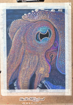 Squid Eye - Giclee Print Hand Drawn Pastel Art 10x12 Signed and Numbered