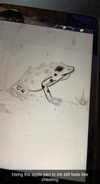 Frog with Mushroom, Digitally Colored - 8x10 Signed Artist Proof Fine Art Print