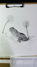 False Malabar gliding frog pen and ink archival print, view 5