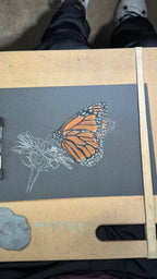 Monarch Butterfly • Hand Drawn Pastel Pencil Illustration • Glass Ornament • 3.5"