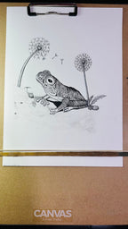 False Malabar gliding frog pen and ink archival print, view 6
