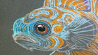 Mandarin Fish • Hand Drawn Pastel Pencil Illustration • Glass Ornament • 3.5"