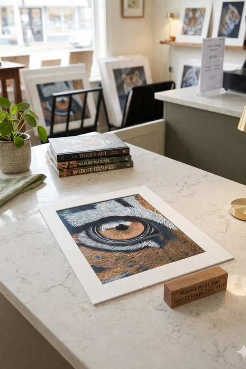 Tiger Eye Study Giclee Print Hand Drawn Pastel Art 8x10 Signed and Numbered