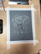 Baby Elephant • Hand Drawn Limited Edition Giclee Print • 10x12 - aGuyWithMSthatDraws