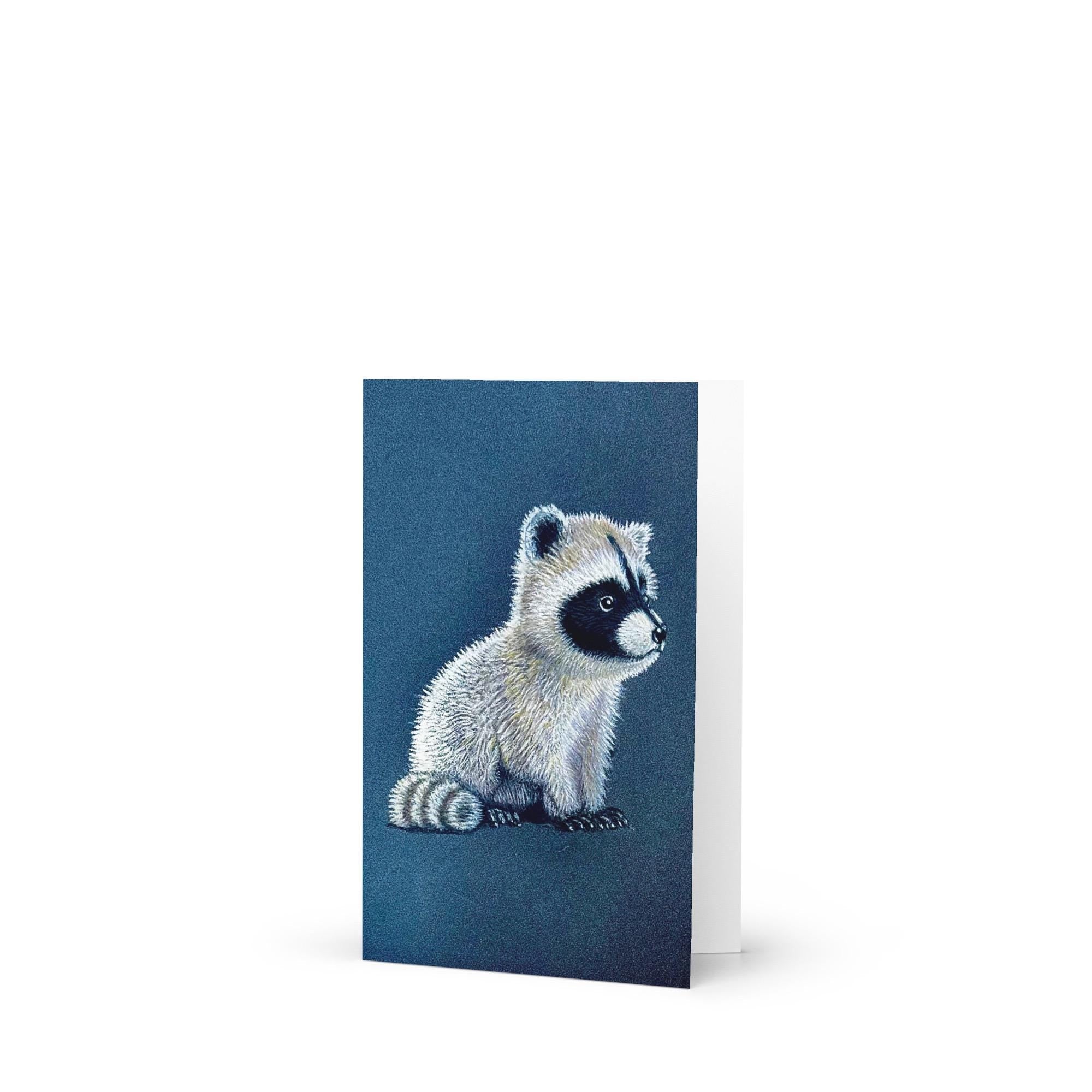 Baby Raccoon • Hand Drawn Greeting Card • 4x6 - aGuyWithMSthatDraws