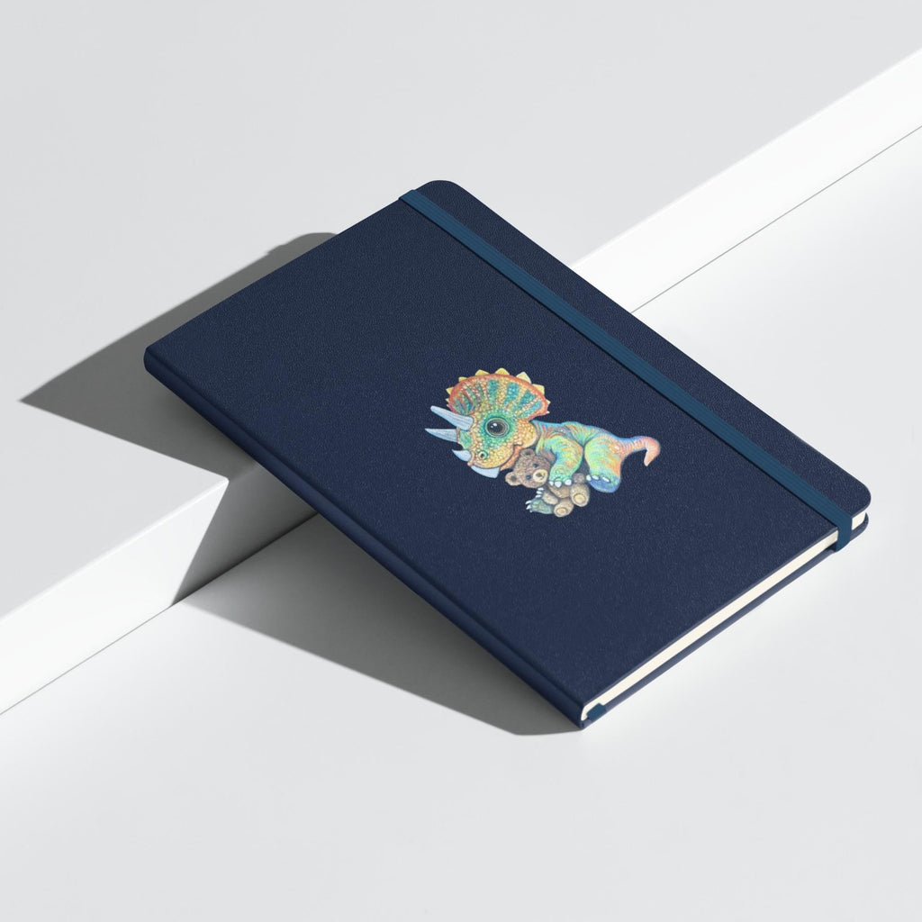 Baby Triceratops Hardcover Notebook With Pastel Doodle Art And Teddy Bear Illustration - aGuyWithMSthatDraws