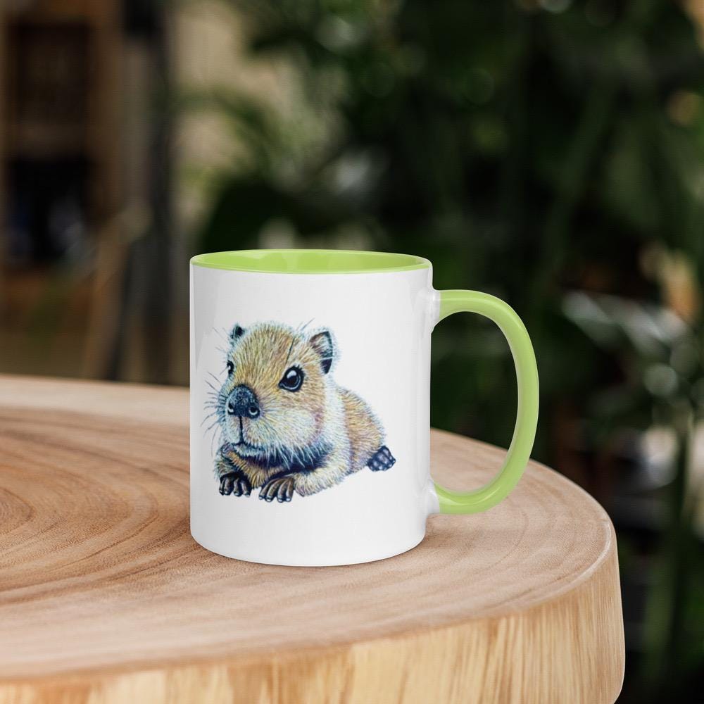 Be You - Capybara Mug Handmade Animal Art Ceramic Coffee Cup For Animal Lovers Gift Idea - aGuyWithMSthatDraws
