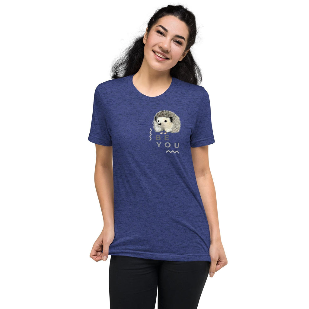 Be You - Hedgehog Shirt Pastel Triblend Animal Art Tee Hand Drawn Illustration Be You Collection - aGuyWithMSthatDraws
