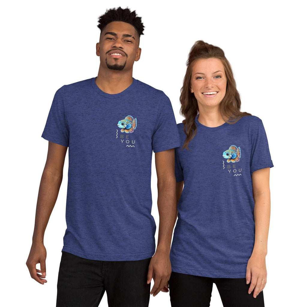 Be You - Mandarin Fish Shirt Triblend Tee With Hand Drawn Pastel Illustration Animal Art Tee - aGuyWithMSthatDraws
