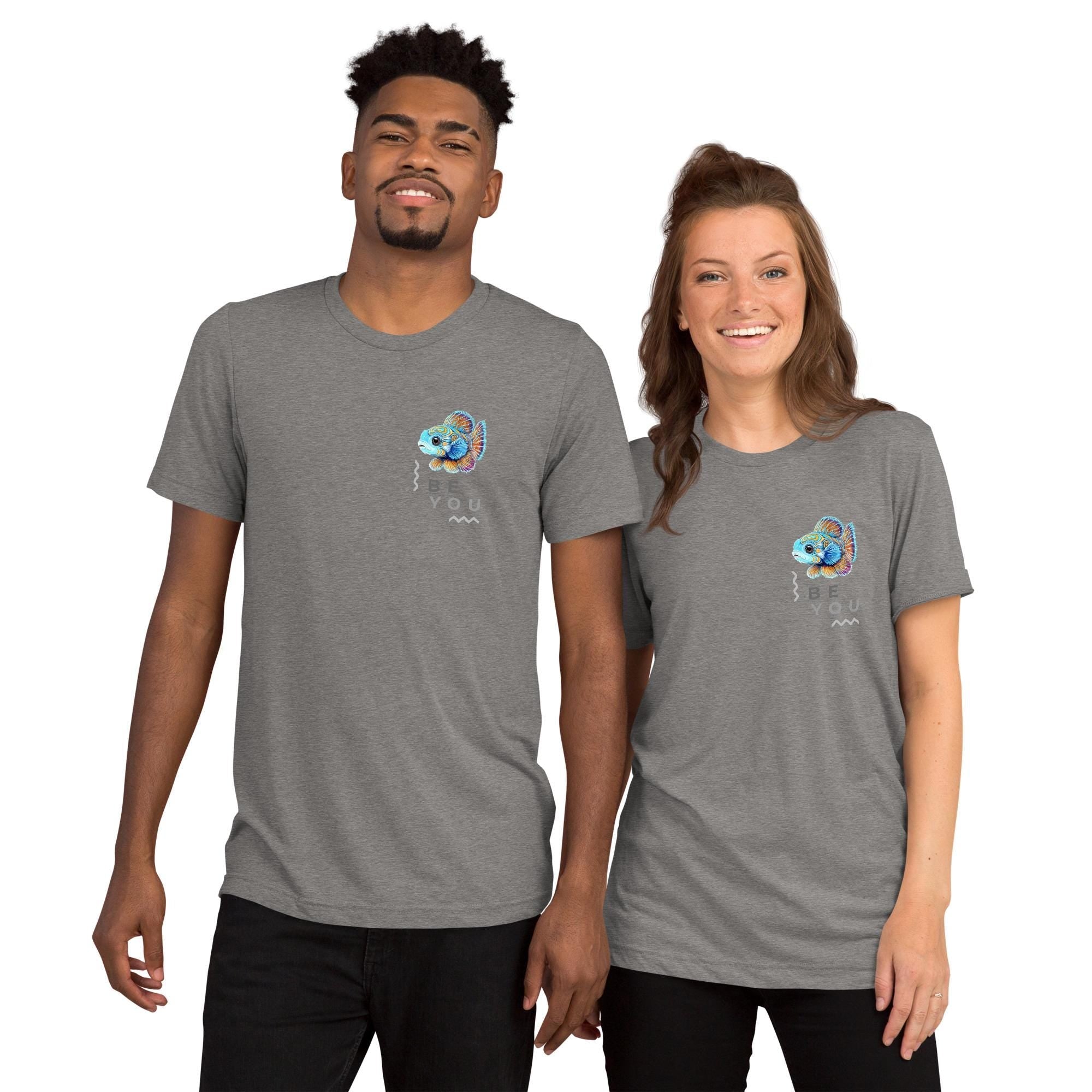 Be You - Mandarin Fish Shirt Triblend Tee With Hand Drawn Pastel Illustration Animal Art Tee - aGuyWithMSthatDraws