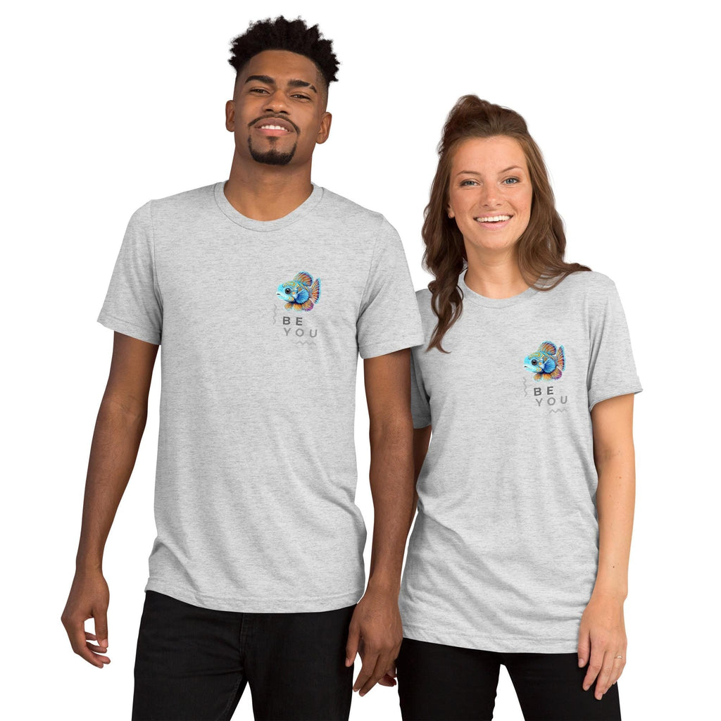 Be You - Mandarin Fish Shirt Triblend Tee With Hand Drawn Pastel Illustration Animal Art Tee - aGuyWithMSthatDraws