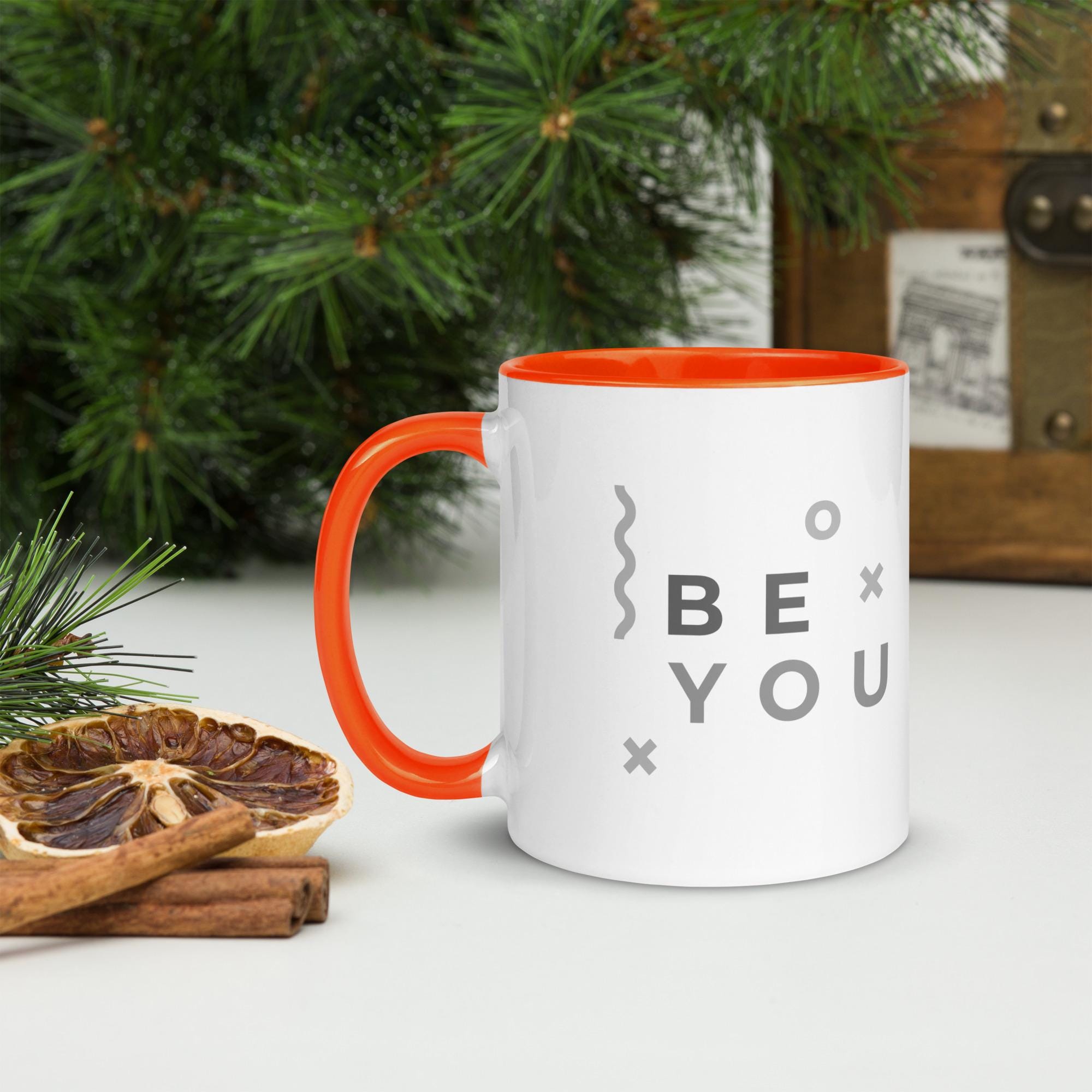 Be You Pelican Mug Whimsical Animal Art Cup Hand Drawn With Pastel Pencil Detail Colorful Handle And Interior Ceramic - aGuyWithMSthatDraws