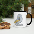 Be You Pelican Mug Whimsical Animal Art Cup Hand Drawn With Pastel Pencil Detail Colorful Handle And Interior Ceramic - aGuyWithMSthatDraws