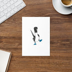 Blue Footed Booby Greeting Card Featuring Pastel Artwork Blank Inside Nature Inspired Card For Birthdays Thank You - aGuyWithMSthatDraws