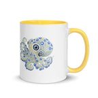 Blue Ringed Octopus Mug Hand Drawn Ocean Art Coffee Cup For Marine Life Lovers Ceramic Drinkware - aGuyWithMSthatDraws