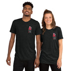 Cardinal MS Awareness Shirt With Red Ribbon Design For Multiple Sclerosis Support And Through Thick And Thin - aGuyWithMSthatDraws
