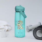 Flip Straw Water Bottle 25oz BPA Free Leak Proof Tritan Renew Fifty Percent Recycled Plastic - aGuyWithMSthatDraws