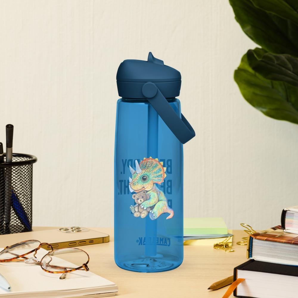 Flip Straw Water Bottle 25oz BPA Free Leak Proof Tritan Renew Fifty Percent Recycled Plastic - aGuyWithMSthatDraws