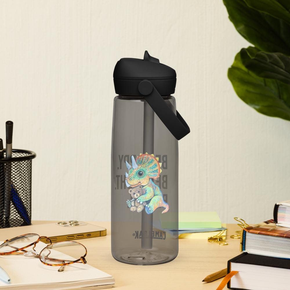 Flip Straw Water Bottle 25oz BPA Free Leak Proof Tritan Renew Fifty Percent Recycled Plastic - aGuyWithMSthatDraws