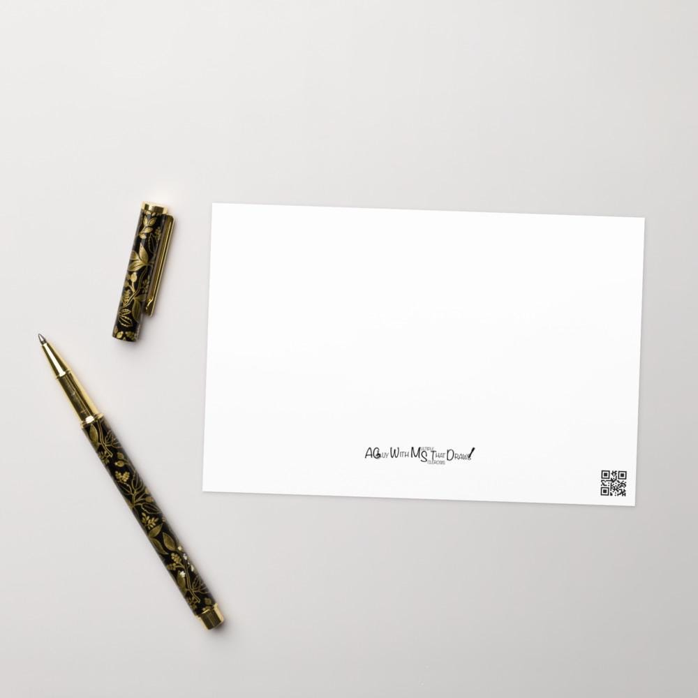 Giraffe Eye • Hand Drawn Greeting Card • 4x6 - aGuyWithMSthatDraws