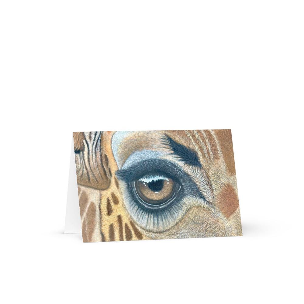 Giraffe Eye • Hand Drawn Greeting Card • 4x6 - aGuyWithMSthatDraws