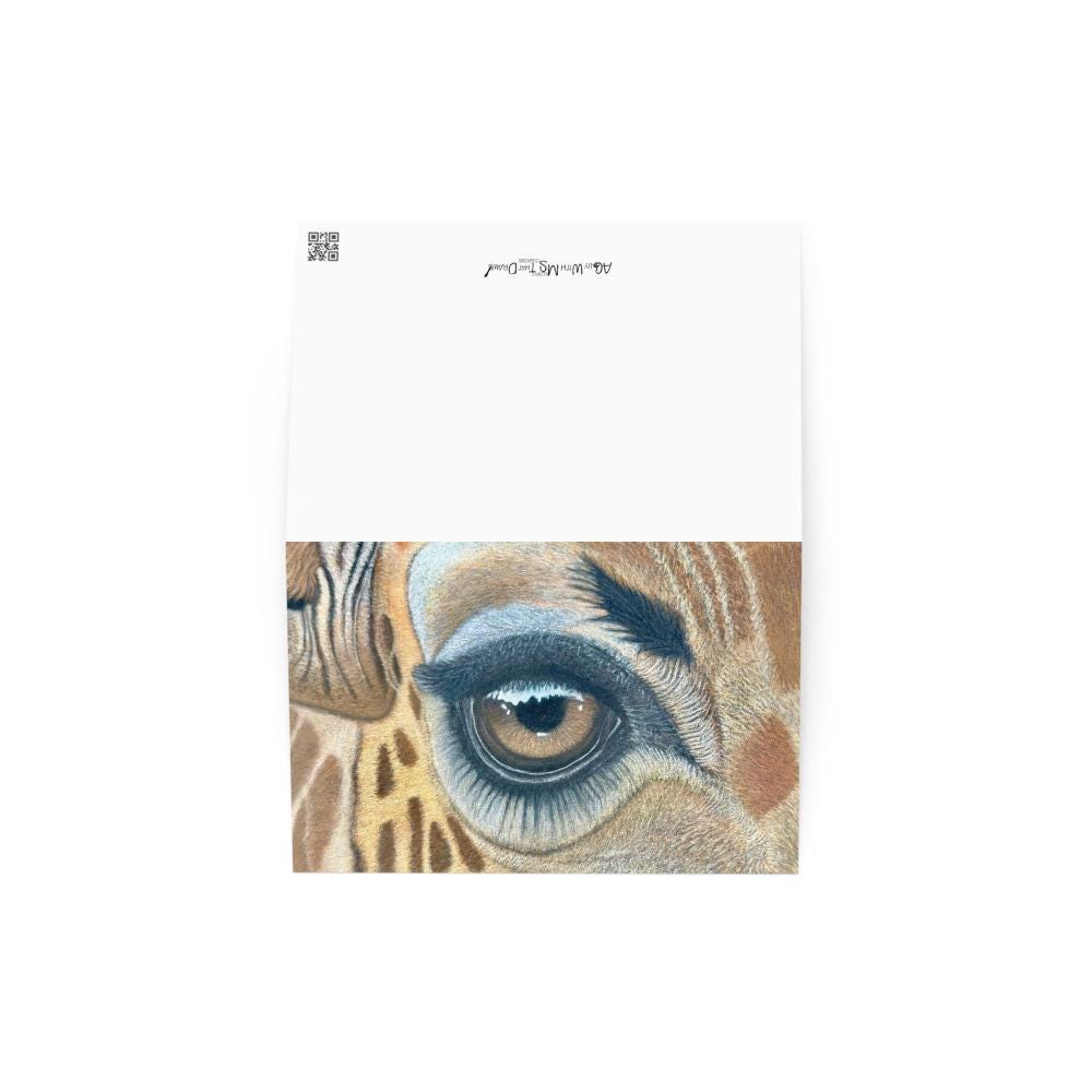 Giraffe Eye • Hand Drawn Greeting Card • 4x6 - aGuyWithMSthatDraws