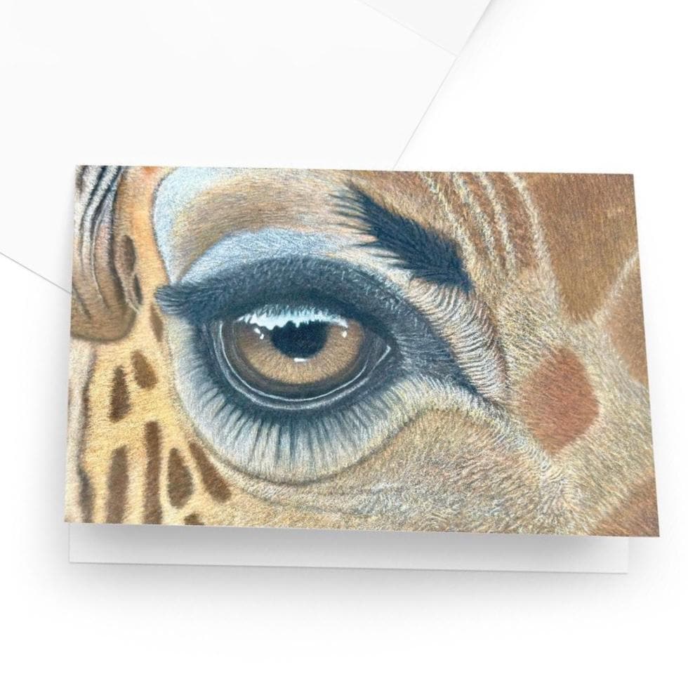 Giraffe Eye • Hand Drawn Greeting Card • 4x6 - aGuyWithMSthatDraws