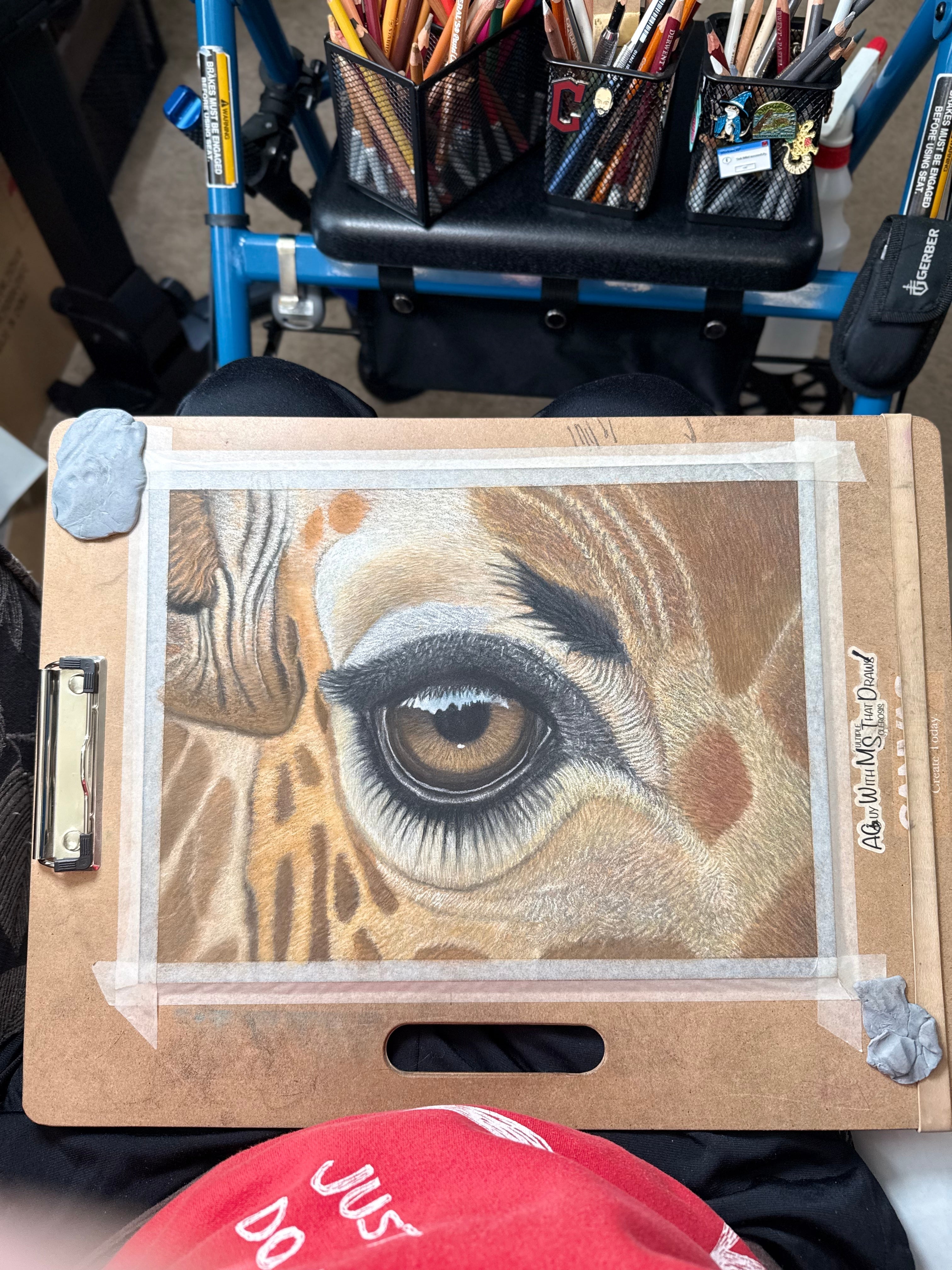 Giraffe Giclee Print Hand Drawn Pastel Artwork 8x10 Signed Limited Edition - aGuyWithMSthatDraws