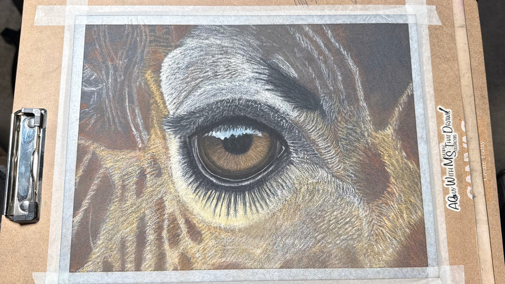 Giraffe Giclee Print Hand Drawn Pastel Artwork 8x10 Signed Limited Edition - aGuyWithMSthatDraws