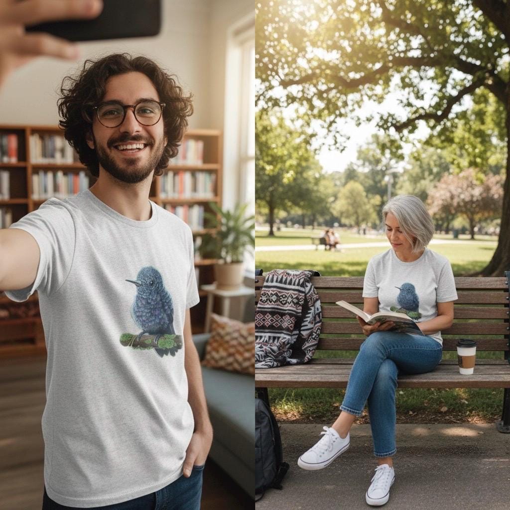 Hand Drawn Baby Hummingbird • Uni - Sex Tri - Blend T-Shirt - aGuyWithMSthatDraws