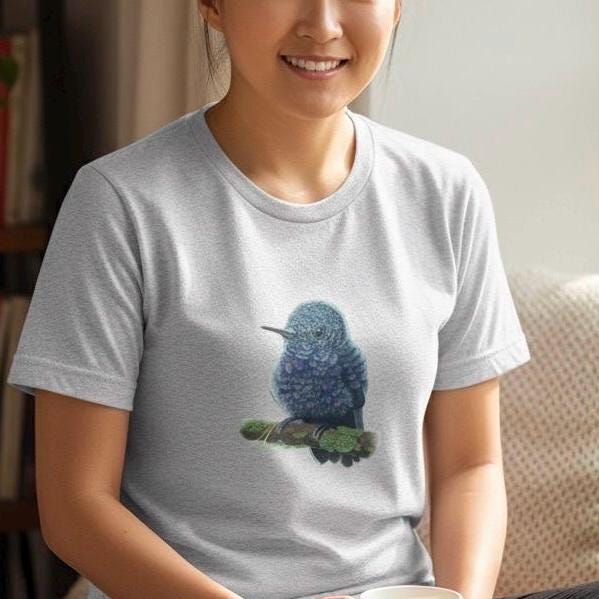 Hand Drawn Baby Hummingbird • Uni - Sex Tri - Blend T-Shirt - aGuyWithMSthatDraws