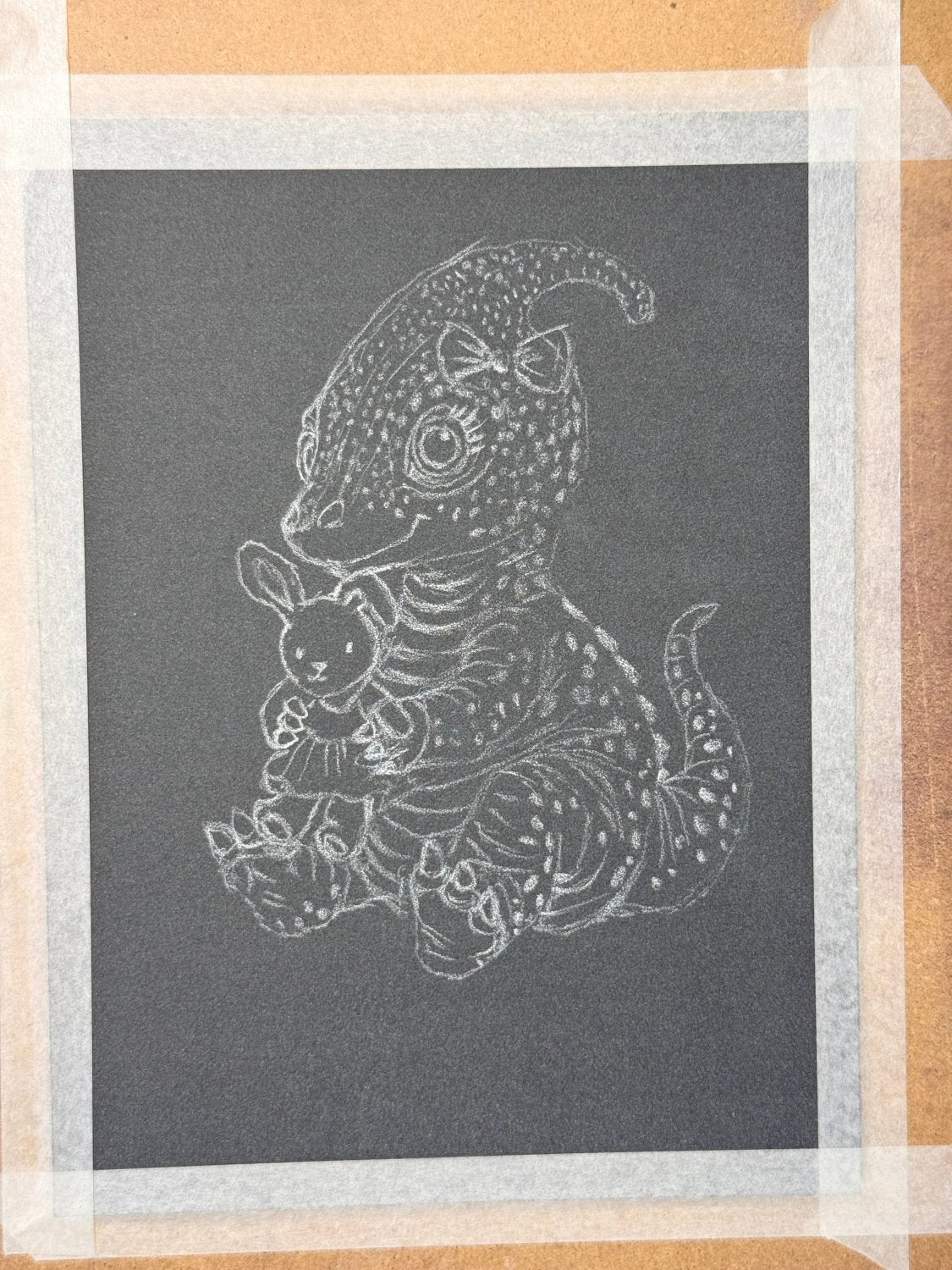 Hand Drawn Lady Dino • Art Magnet - aGuyWithMSthatDraws