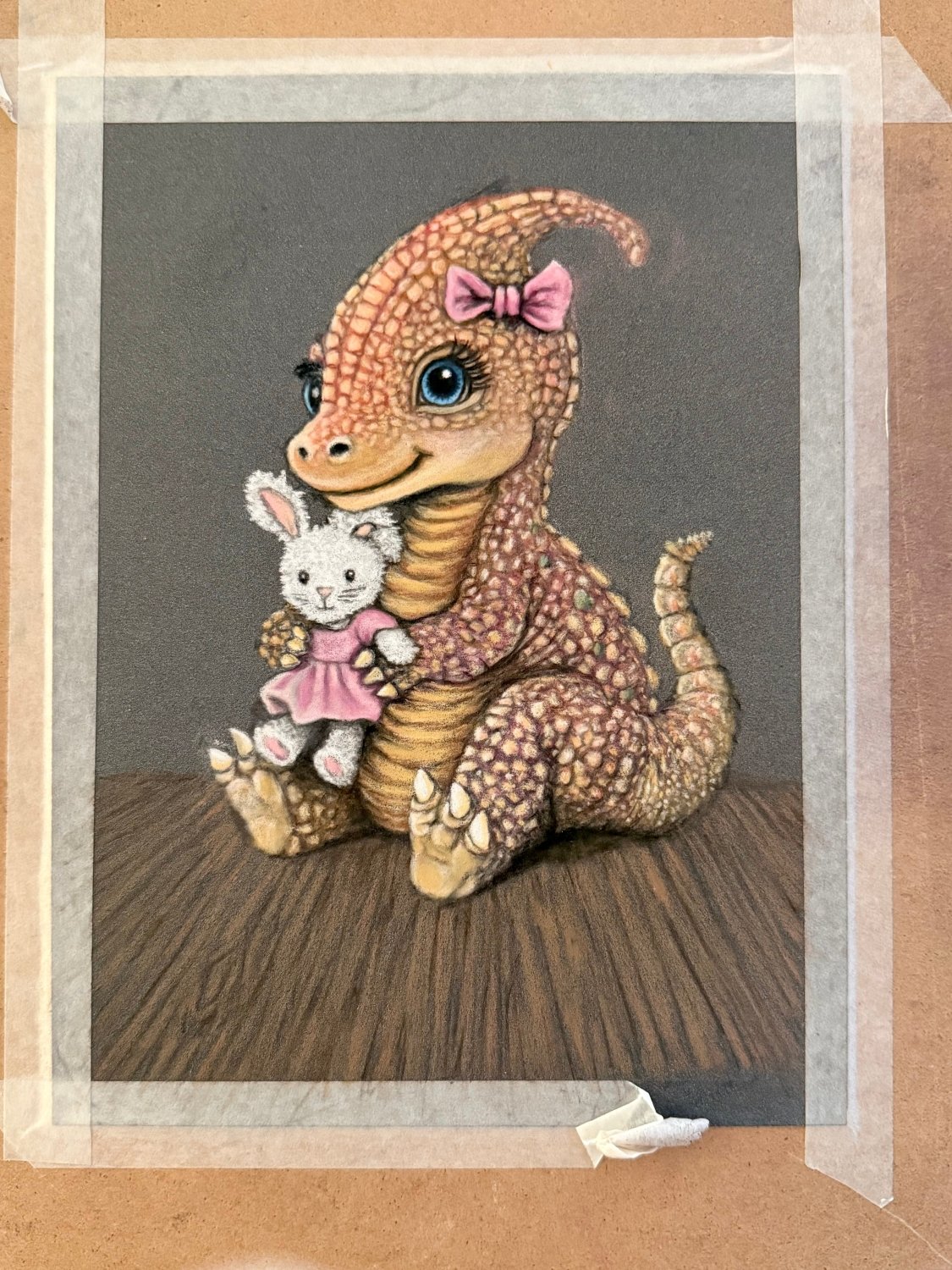 Hand Drawn Lady Dino • Art Magnet - aGuyWithMSthatDraws