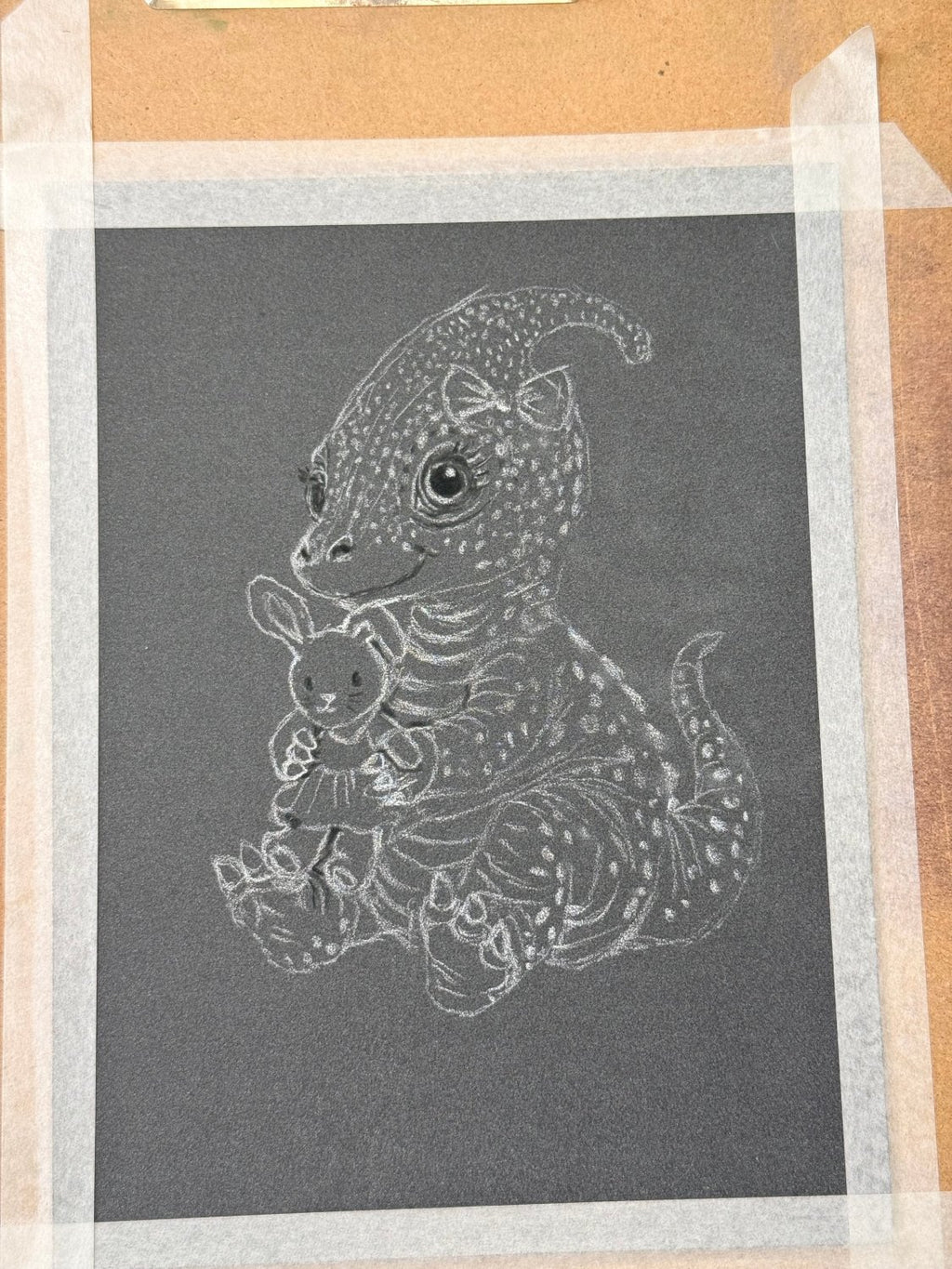 Hand Drawn Lady Dino • Art Magnet - aGuyWithMSthatDraws