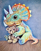 Hand Drawn Triceratops • Uni - Sex Tri - Blend T-Shirt - aGuyWithMSthatDraws