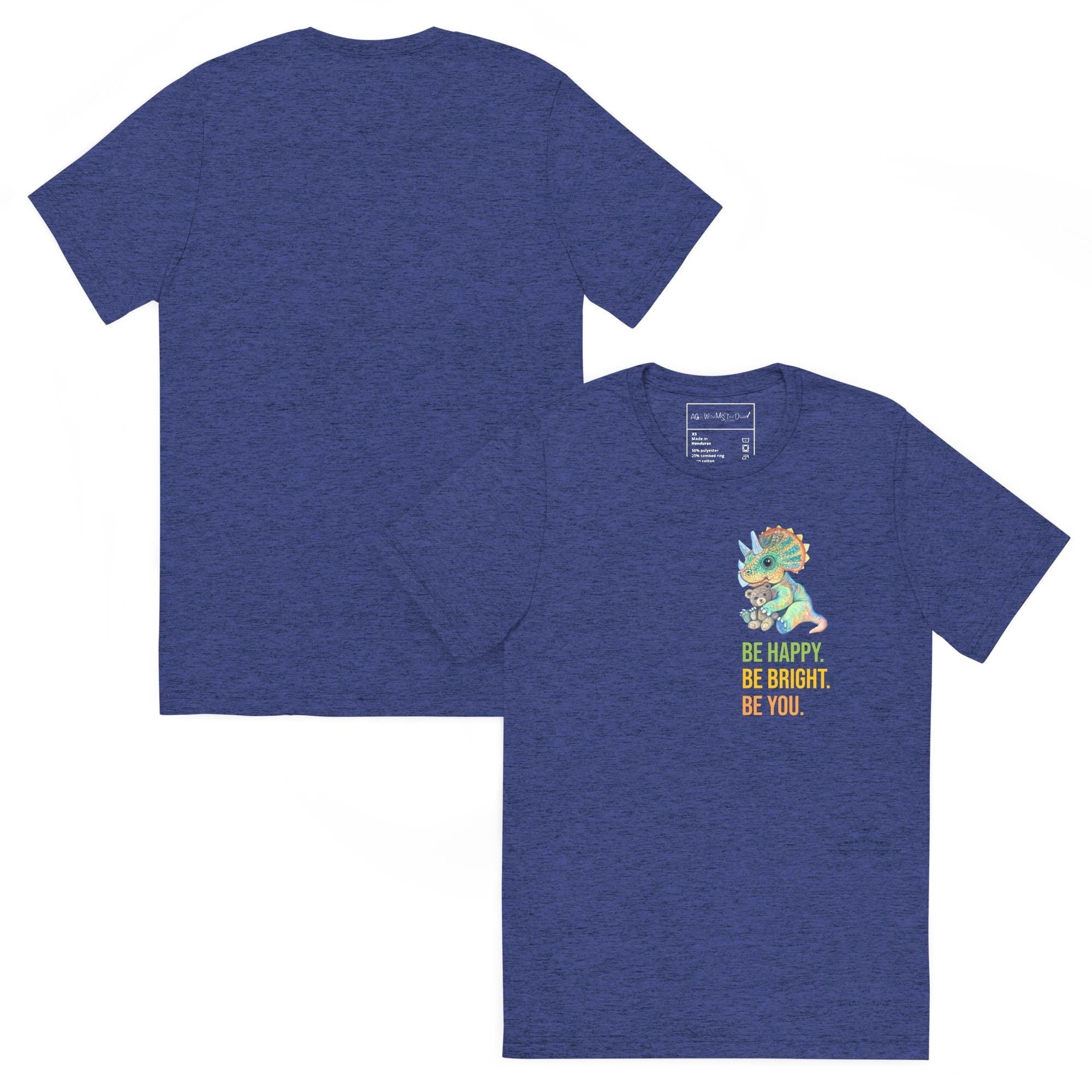 Hand Drawn Triceratops • Uni - Sex Tri - Blend T-Shirt - aGuyWithMSthatDraws