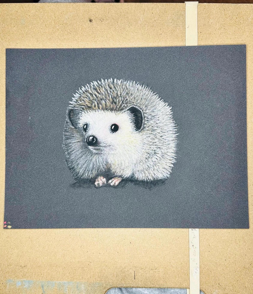 Hedgehog Greeting Card Hand Drawn Animal Art Note Card For Birthdays Thank You And Just Because - aGuyWithMSthatDraws