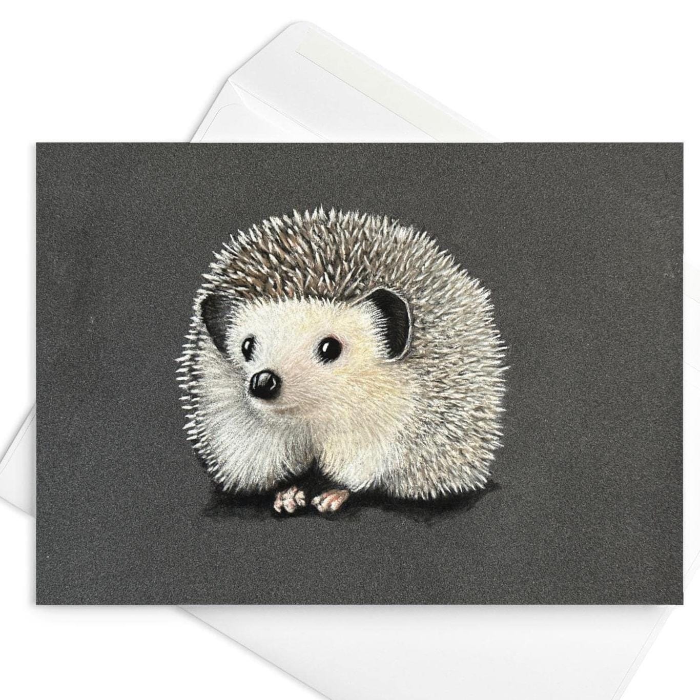 Hedgehog Greeting Card Hand Drawn Animal Art Note Card For Birthdays Thank You And Just Because - aGuyWithMSthatDraws