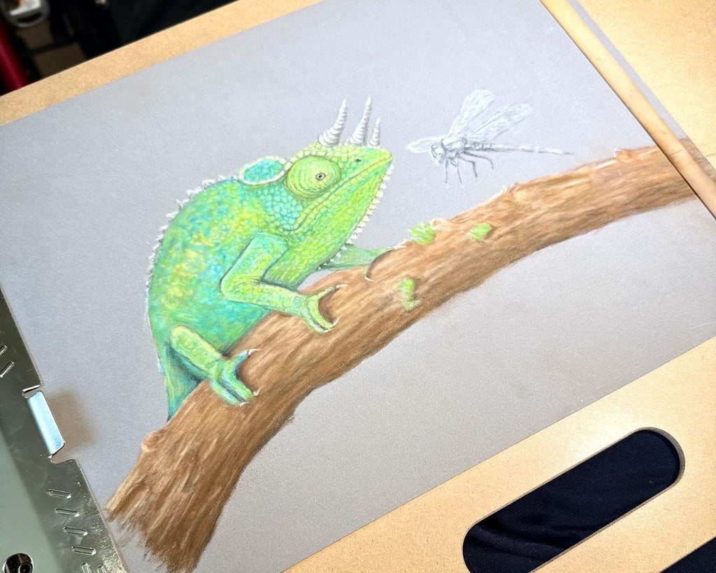 Jackson’s Chameleon • Hand Drawn Limited Edition Print • 8x10 - aGuyWithMSthatDraws