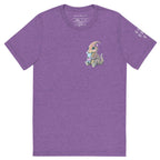 Lady Dino Tri - Blend T Shirt With Pastel Triceratops Illustration Soft Vintage Graphic Tee - aGuyWithMSthatDraws