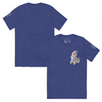 Lady Dino Tri - Blend T Shirt With Pastel Triceratops Illustration Soft Vintage Graphic Tee - aGuyWithMSthatDraws