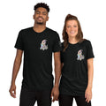 Lady Dino Tri - Blend T Shirt With Pastel Triceratops Illustration Soft Vintage Graphic Tee - aGuyWithMSthatDraws