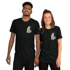 Lady Dino Tri - Blend T Shirt With Pastel Triceratops Illustration Soft Vintage Graphic Tee - aGuyWithMSthatDraws