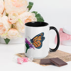 Monarch Butterfly • Hand Drawn Ceramic Mug • 11oz & 15oz - aGuyWithMSthatDraws