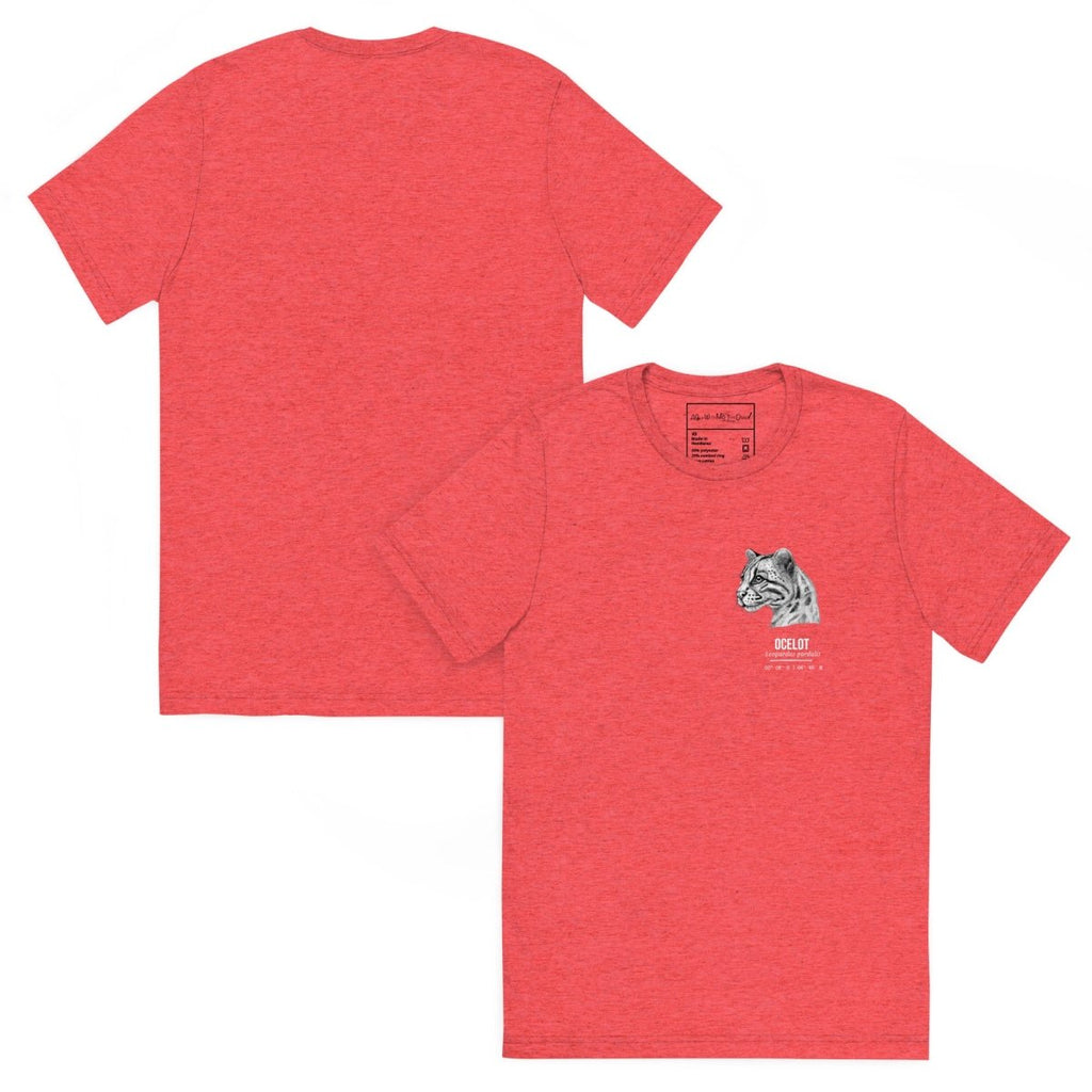 aGuyWithMSthatDraws Ocelot • Hand Drawn • Uni-Sex Tri-Blend T-Shirt - T-Shirts T-shirt