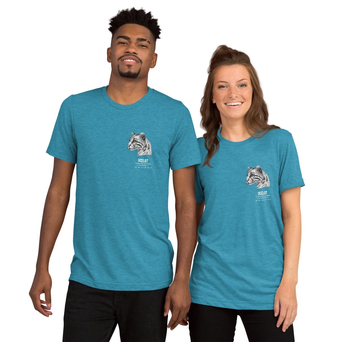 aGuyWithMSthatDraws Ocelot • Hand Drawn • Uni-Sex Tri-Blend T-Shirt - T-Shirts T-shirt